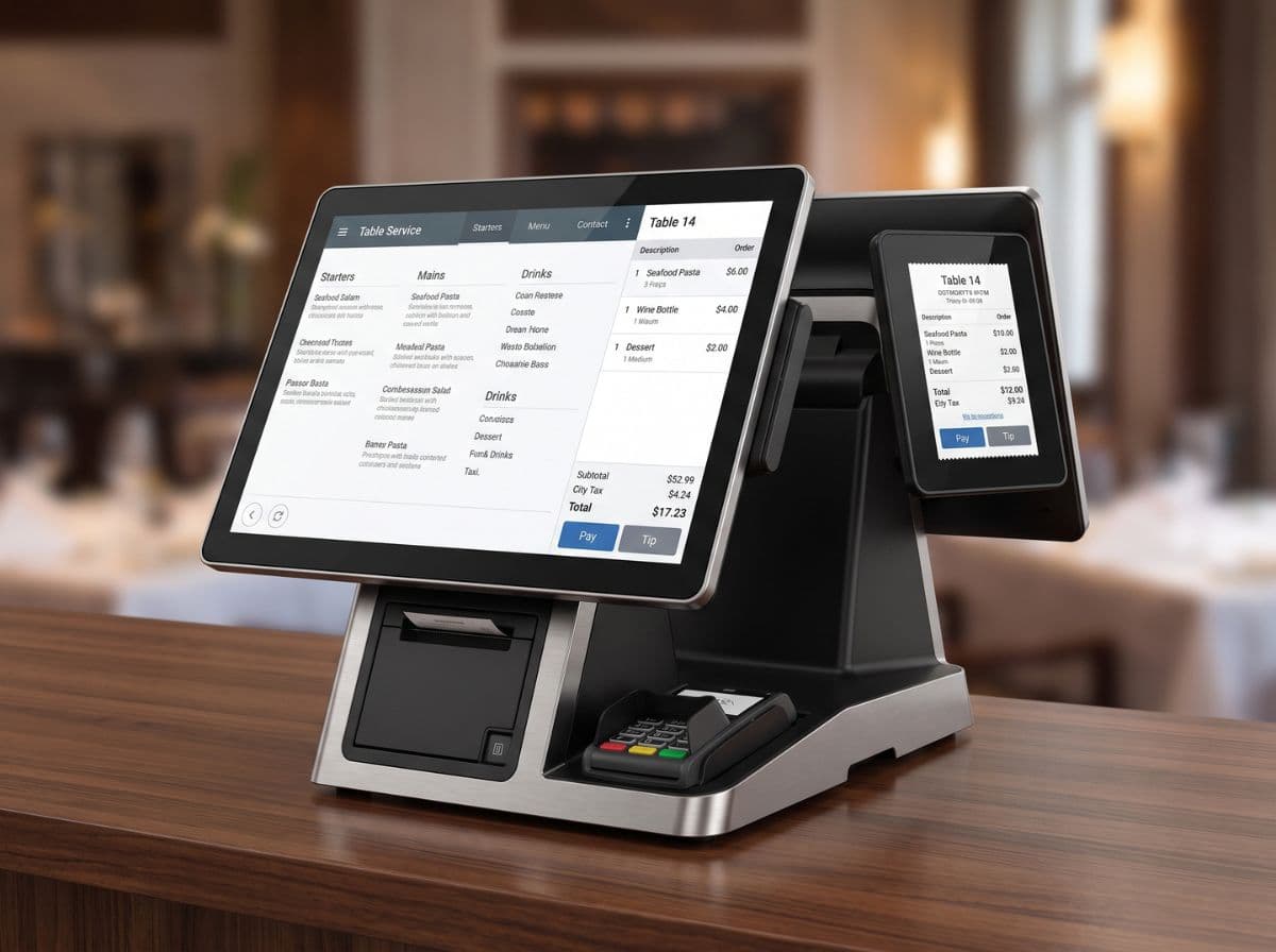 POS touch terminal and commercial thermal receipt printer